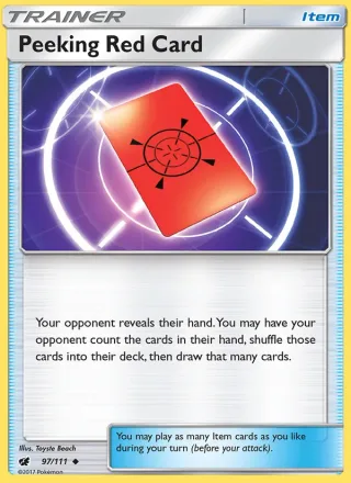 Peeking Red Card #97 · Crimson Invasion Pokémon card