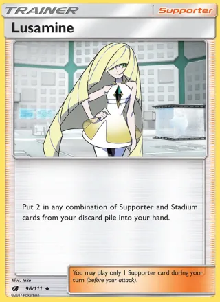 Lusamine #96 · Crimson Invasion Pokémon card