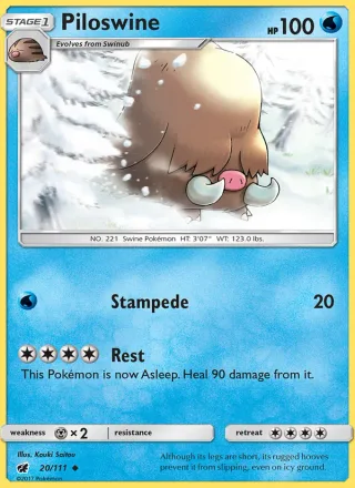 Piloswine #20 · Crimson Invasion Pokémon card