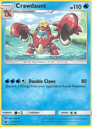 Crawdaunt #25 · Crimson Invasion Pokémon card