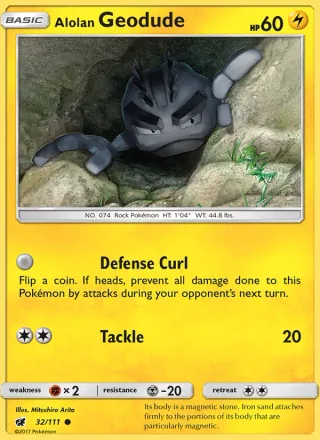 Alolan Geodude #32 · Crimson Invasion Pokémon card