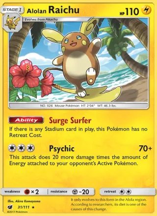 Alolan Raichu #31 · Crimson Invasion Pokémon card