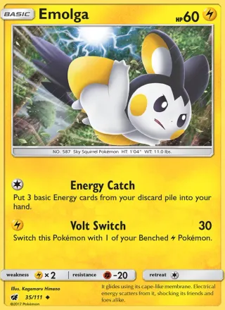 Emolga #35 · Crimson Invasion Pokémon card
