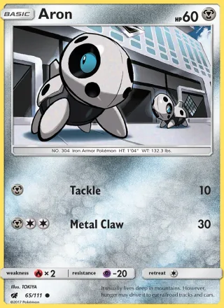 Aron #65 · Crimson Invasion Pokémon card