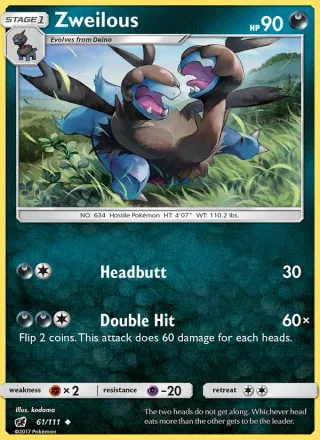 Zweilous #61 · Crimson Invasion Pokémon card