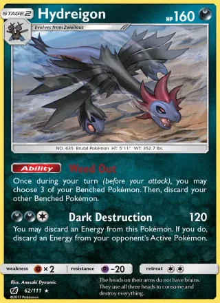 Hydreigon #62 · Crimson Invasion Pokémon card
