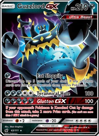 Guzzlord GX #63 · Crimson Invasion Pokémon card