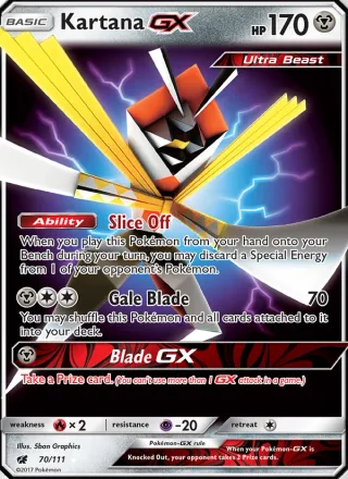 Kartana GX #70 · Crimson Invasion Pokémon card