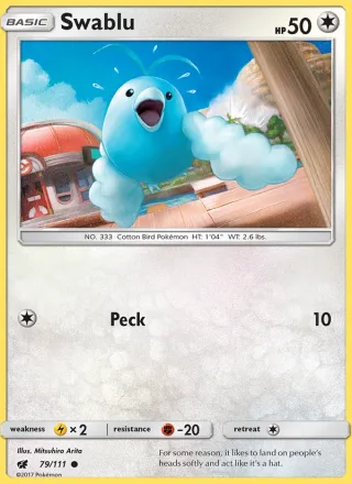 Swablu #79 · Crimson Invasion Pokémon card