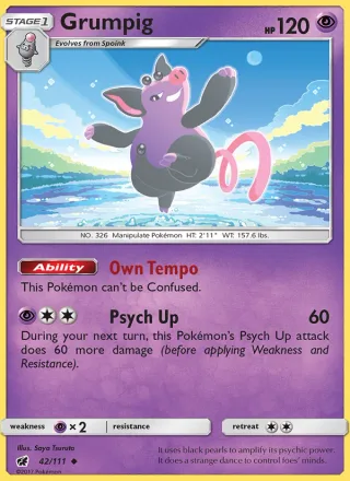 Grumpig #42 · Crimson Invasion Pokémon card