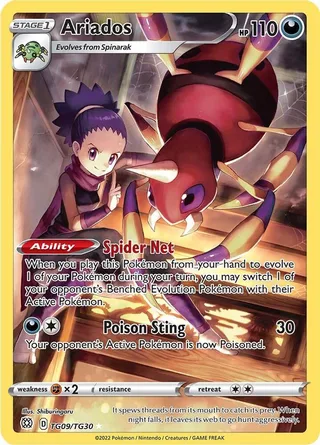 Ariados #TG09 · Brilliant Stars Trainer Gallery Pokémon card