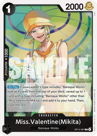 Miss.Valentine(Mikita) #OP14-087 · The Azure Sea's Seven One Piece card