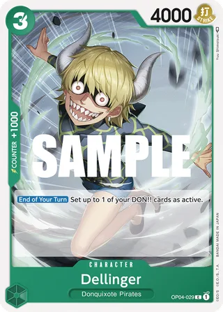 Dellinger #OP04-029 · Kingdoms of Intrigue Pre-Release Cards One Piece card