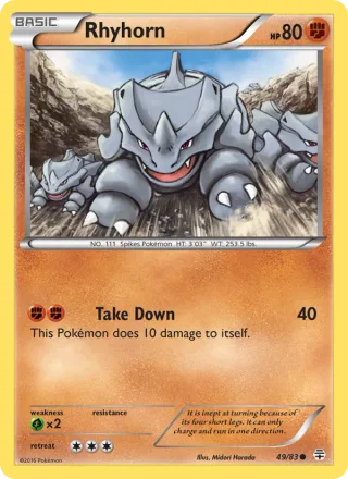 Rhyhorn #49 · Generations Pokémon card