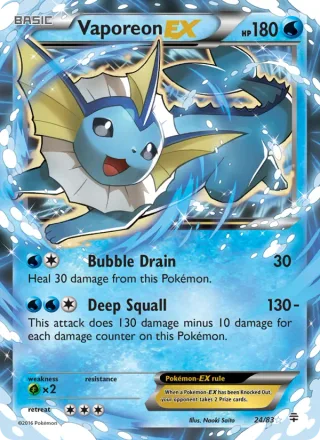Vaporeon EX #24 · Generations Pokémon card