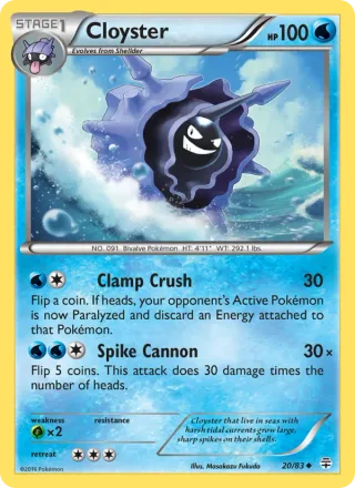 Cloyster #20 · Generations Pokémon card