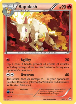 Rapidash #15 · Generations Pokémon card