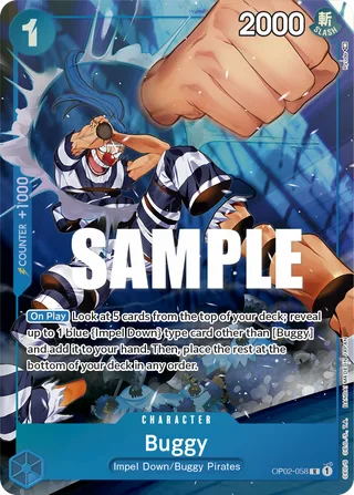 Buggy (Alternate Art) #OP02-058-alternate-art · Paramount War One Piece card