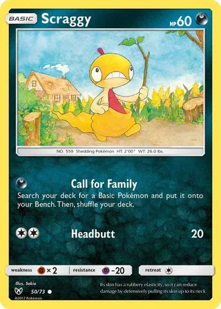 Scraggy #50 · Shining Legends Pokémon card