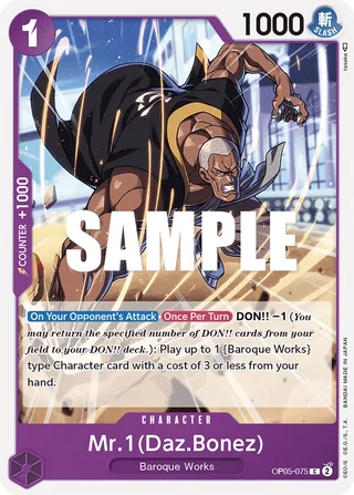 Mr.1 (Daz.Bonez) #OP05-075 · Awakening of the New Era: 1st Anniversary Tournament Cards One Piece card