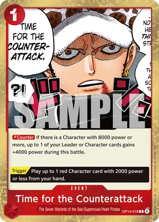 Time for the Counterattack #OP14-018 · The Azure Sea's Seven One Piece card