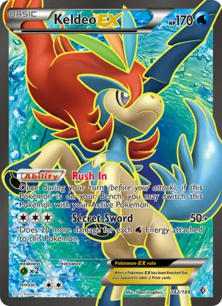 Keldeo-EX #142 · Boundaries Crossed Pokémon card