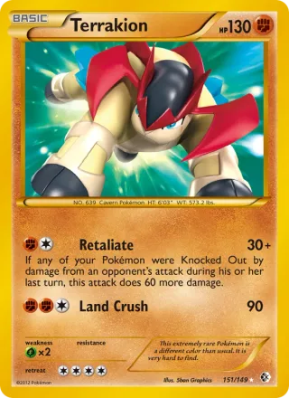 Terrakion #151 · Boundaries Crossed Pokémon card