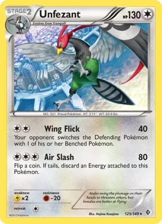 Unfezant #125 · Boundaries Crossed Pokémon card
