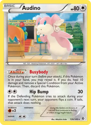 Audino #126 · Boundaries Crossed Pokémon card