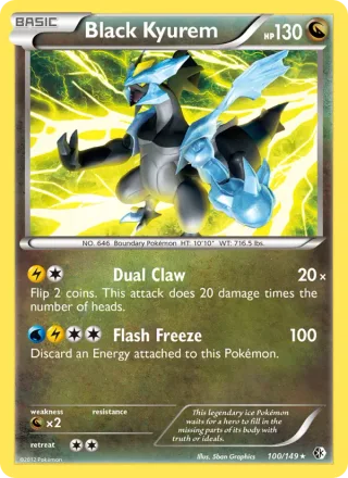 Black Kyurem #100 · Boundaries Crossed Pokémon card