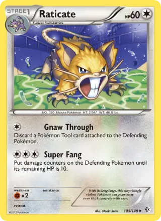 Raticate #105 · Boundaries Crossed Pokémon card