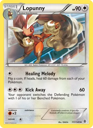 Lopunny #117 · Boundaries Crossed Pokémon card