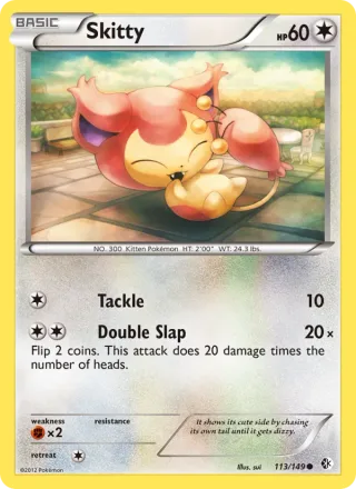 Skitty #113 · Boundaries Crossed Pokémon card