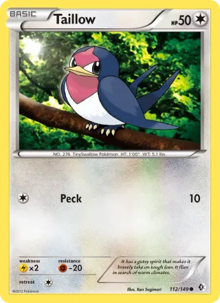 Taillow #112 · Boundaries Crossed Pokémon card