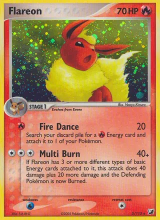 Flareon #5 · Unseen Forces Pokémon card