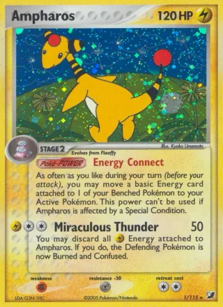 Ampharos #1 · Unseen Forces Pokémon card