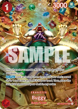 Buggy (SP) #OP03-008-sp · Wings of the Captain One Piece card