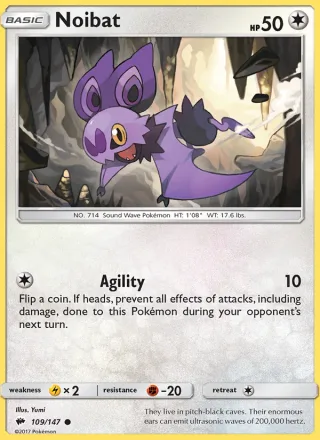 Noibat #109 · Burning Shadows Pokémon card