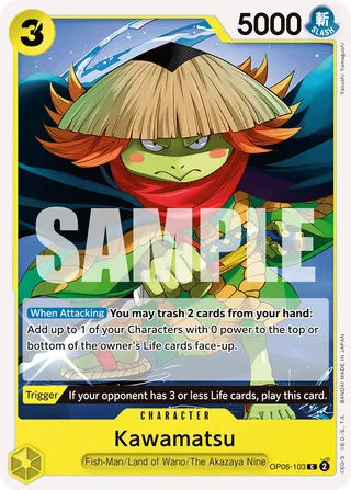 Kawamatsu #OP06-103 · Wings of the Captain Pre-Release Cards One Piece card