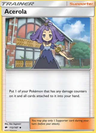 Acerola #112 · Burning Shadows Pokémon card