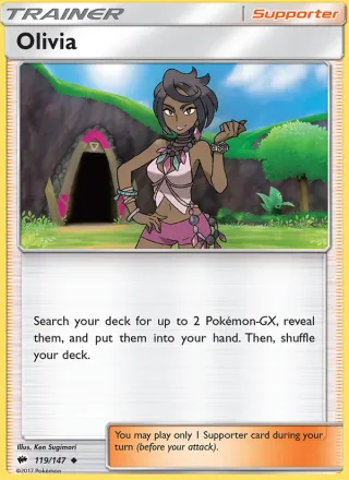 Olivia #119 · Burning Shadows Pokémon card