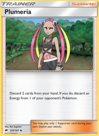 Plumeria #120 · Burning Shadows Pokémon card
