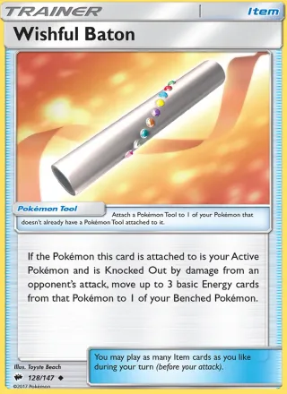 Wishful Baton #128 · Burning Shadows Pokémon card