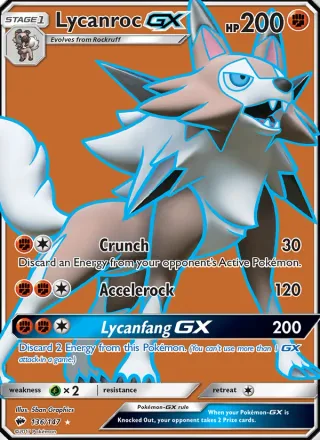 Lycanroc GX #136 · Burning Shadows Pokémon card