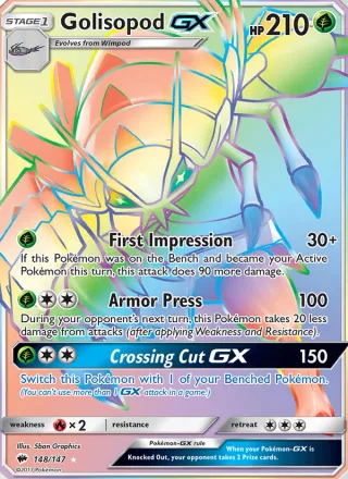 Golisopod GX #148 · Burning Shadows Pokémon card