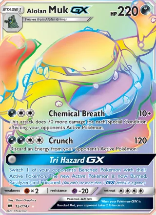 Alolan Muk GX #157 · Burning Shadows Pokémon card