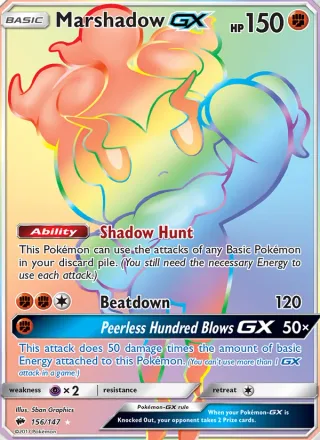 Marshadow GX #156 · Burning Shadows Pokémon card