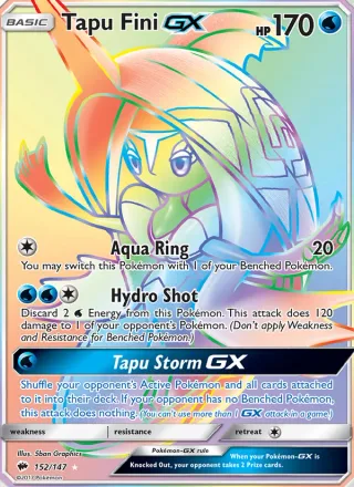 Tapu Fini GX #152 · Burning Shadows Pokémon card