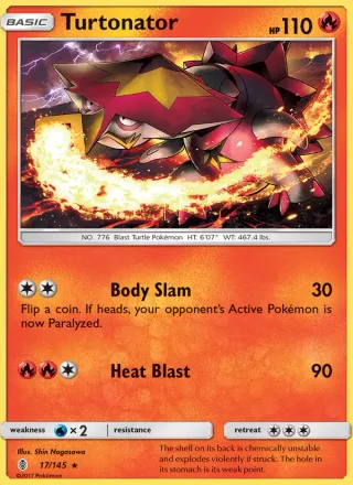 Turtonator #17 · Guardians Rising Pokémon card