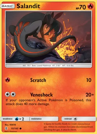 Salandit #15 · Guardians Rising Pokémon card